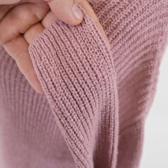 Express Purple Knit Small Scoop Neck Back Cut Out Sweater Viscose Cotton - Picture 3 of 9